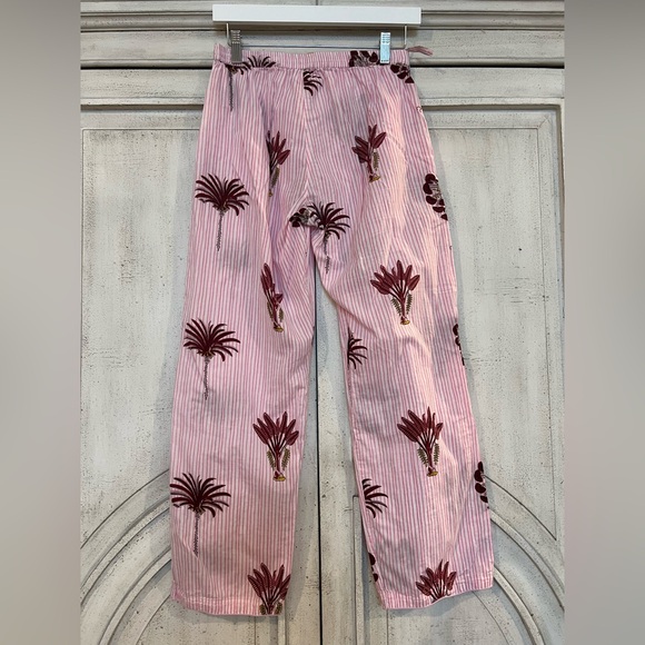 Natura Pink Striped Pajama Set with Floral Design - Picture 5 of 7